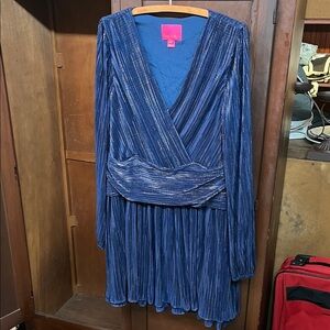 Lilly Pulitzer Shimmering Blue Long Sleeve Dress